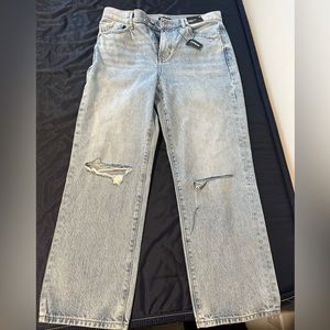 Express high rise straight ankle jeans